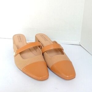 Journee Collection Mules Block Heel Dressy Slip On‎ Shoes Tan Beige